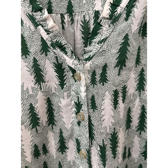Anthropologie Maeve Tree Marisol Button Blouse Green Size 4 - Picture 9 of 10